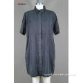Ladie's garment dyed short sleeve shirt dress
